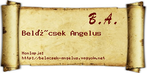 Belácsek Angelus névjegykártya